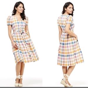 NEW Gal Meets Glam Collection Checked Poppy Dress Size 4